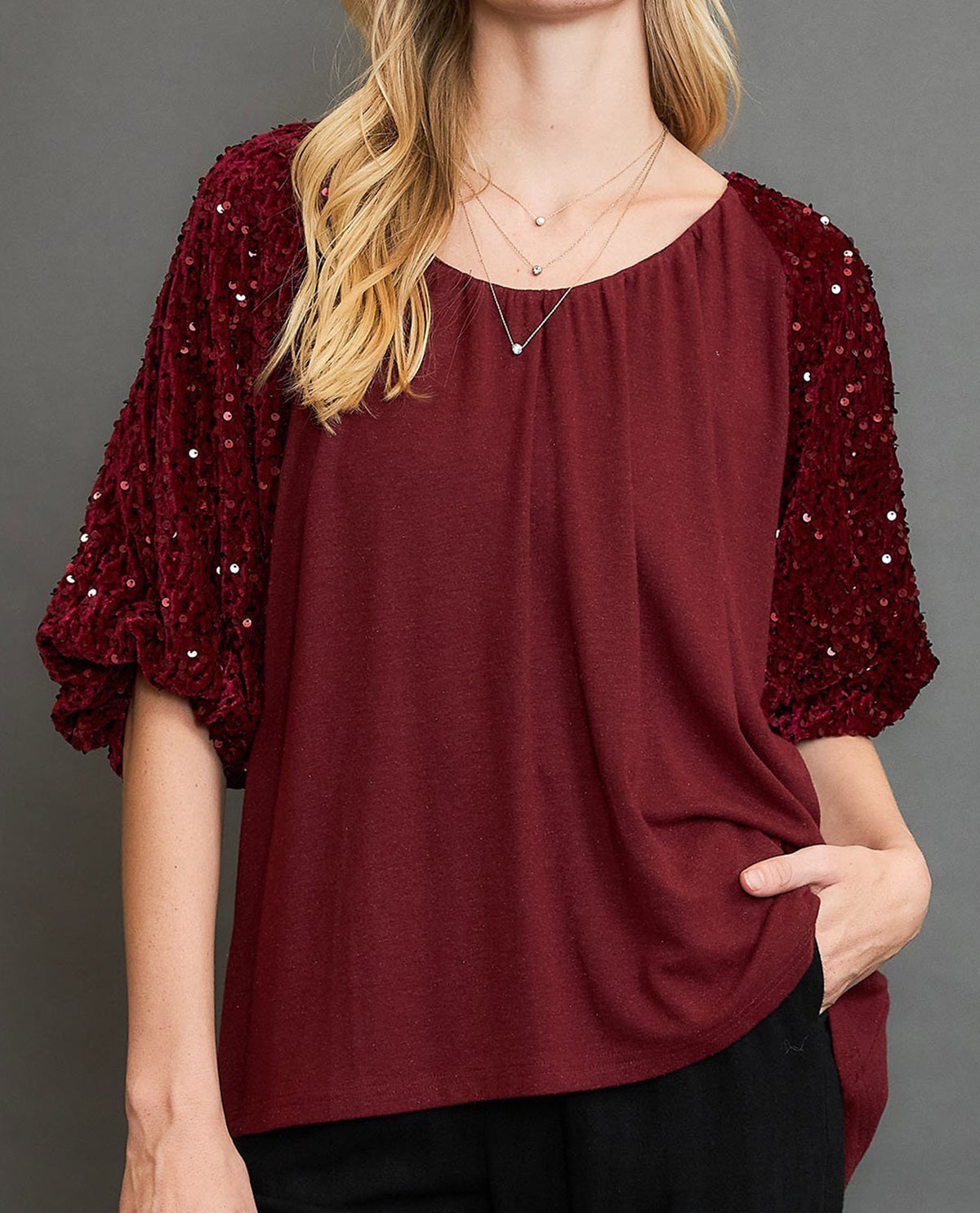 Velvet Sequin Sparkle Top