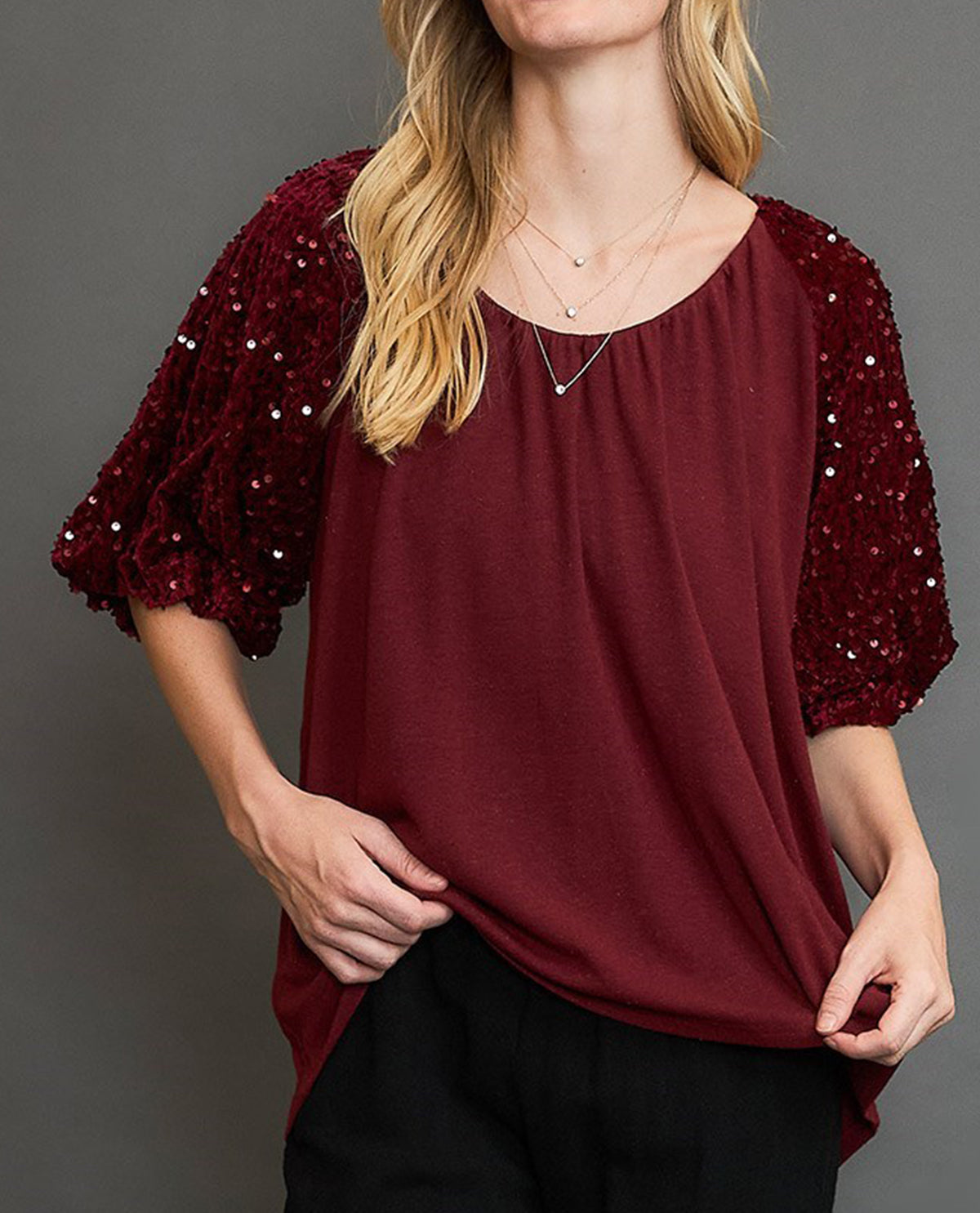 Velvet Sequin Sparkle Top