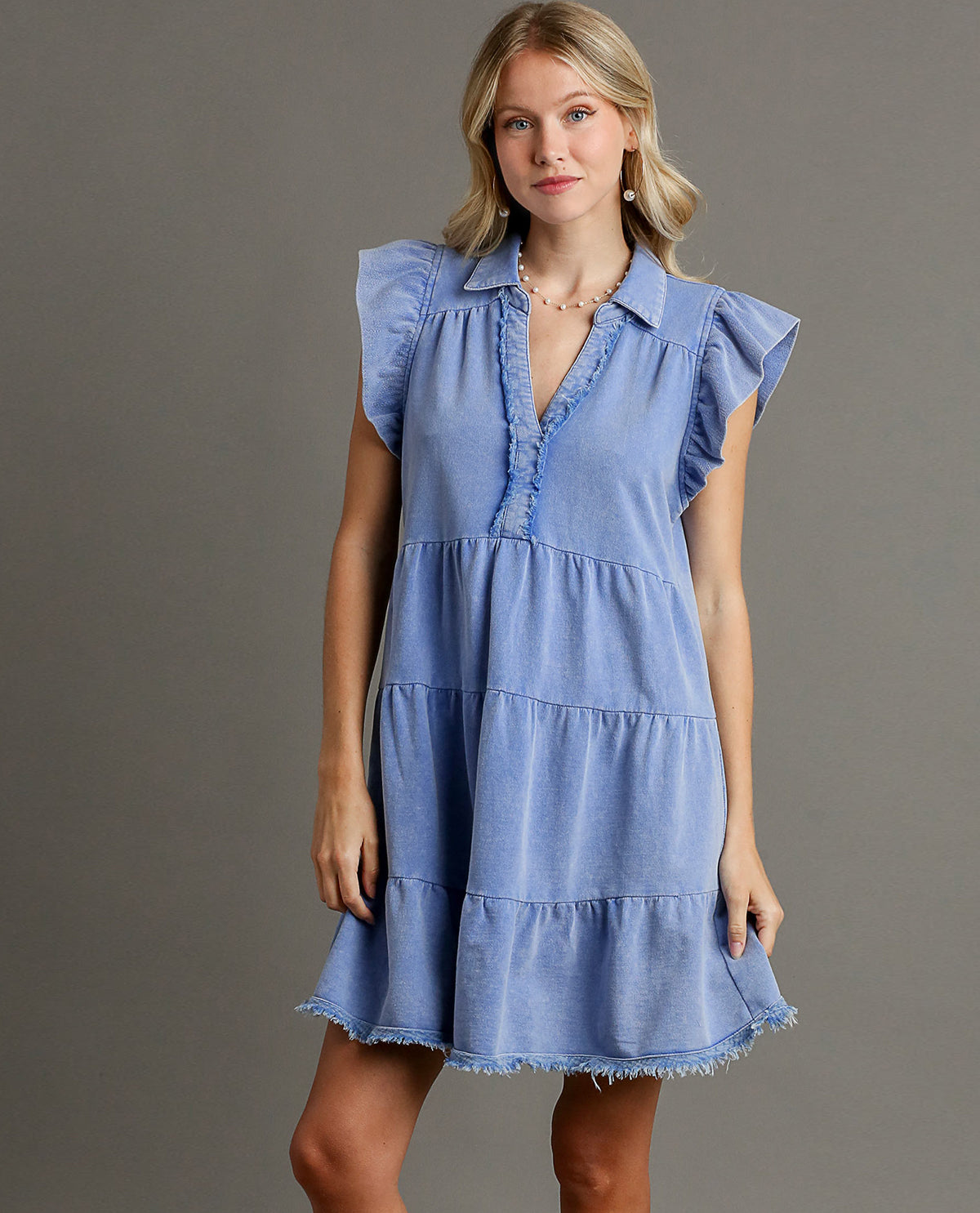 French Terry Tiered A-Line Dress