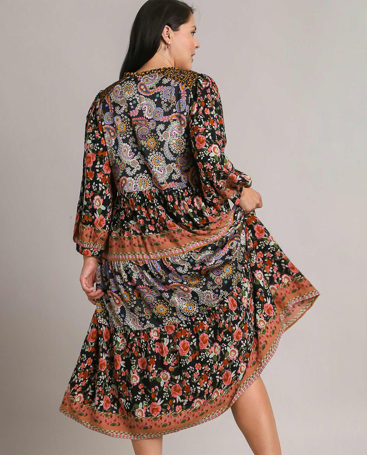 Plus Floral Mixed Print Dress