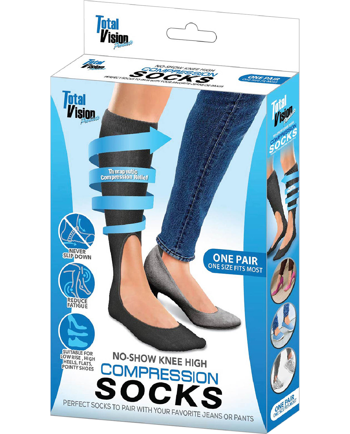 Trend Vision No-Show Knee-High Compression Socks