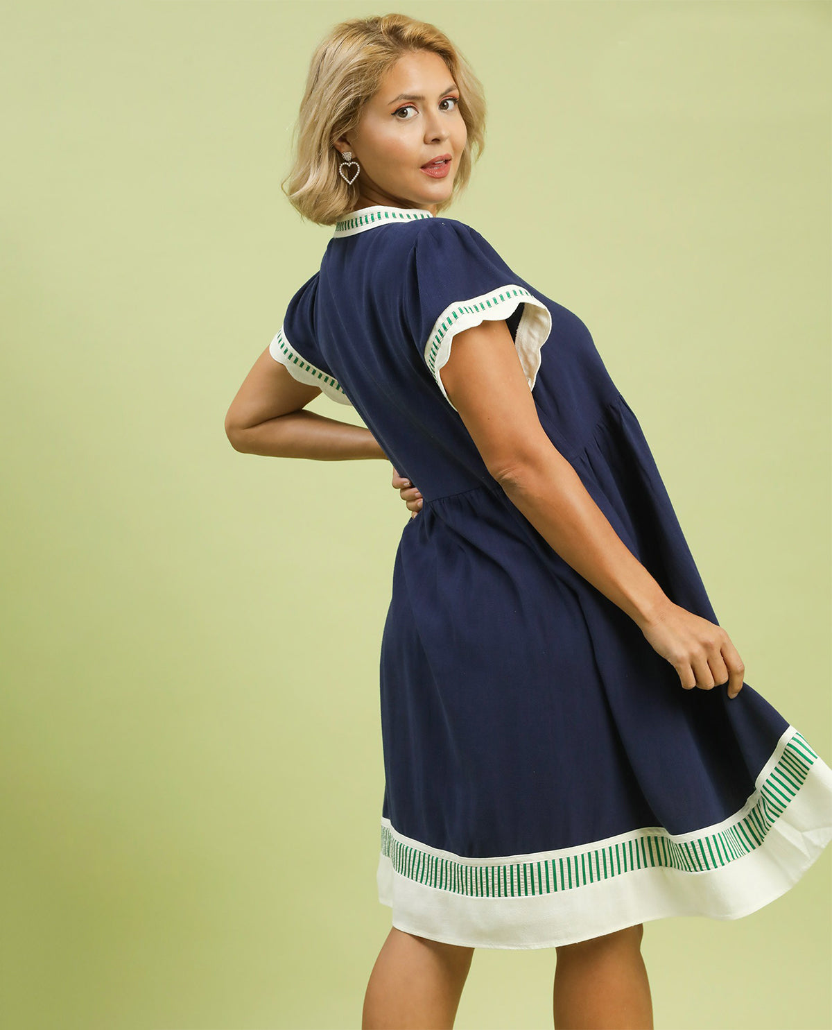 Umgee Colorblock Dress Navy
