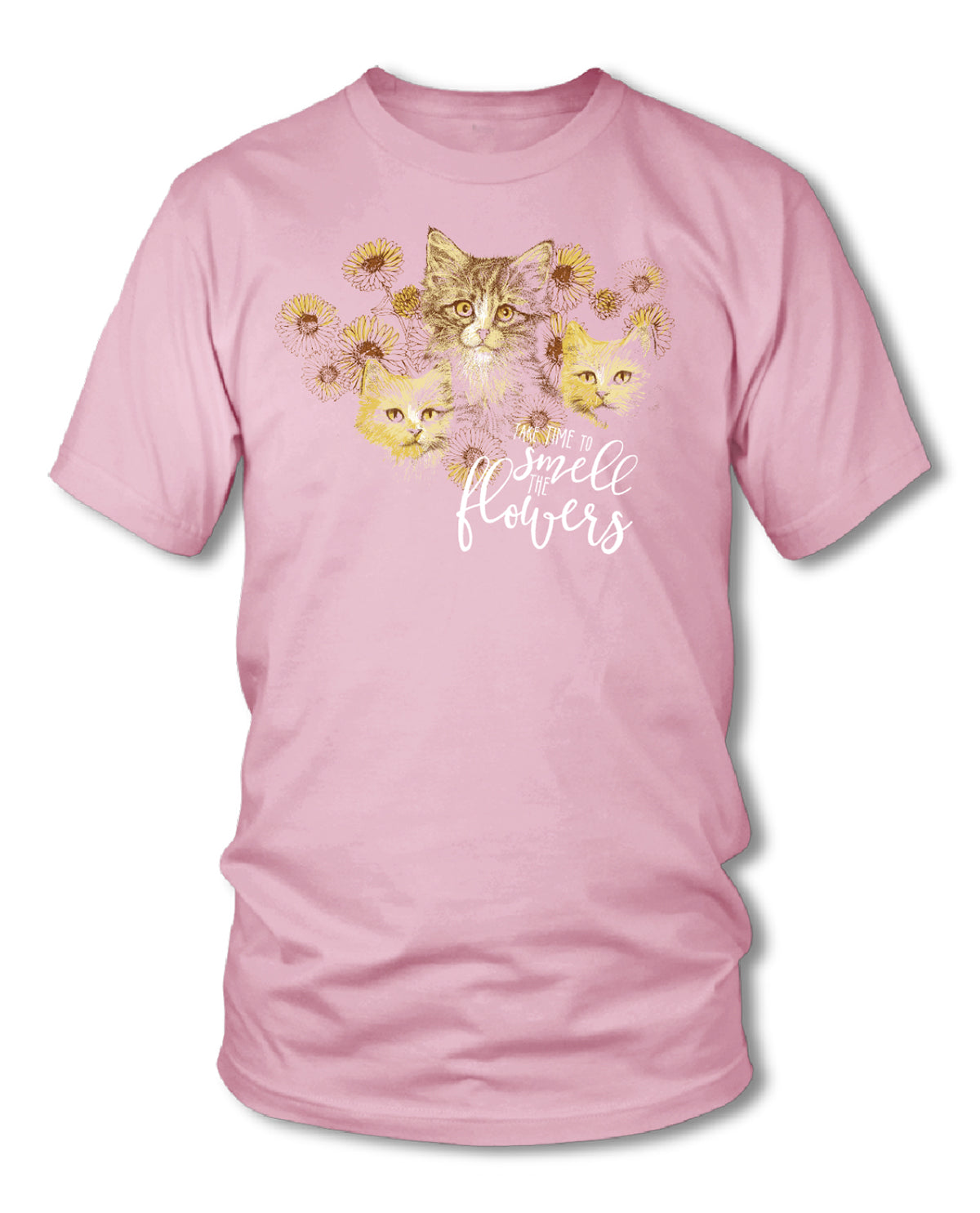 Women's Cat Flowers Short Sleeve Tee