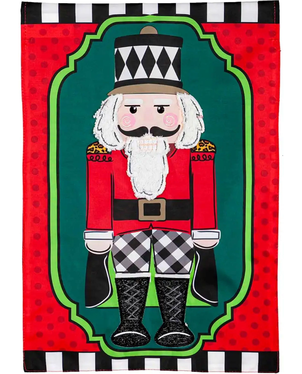 Patterned Nutcracker Suede Garden Flag