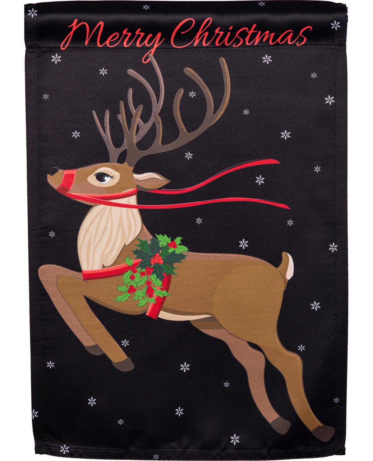 Flying Reindeer Suede Garden Flag