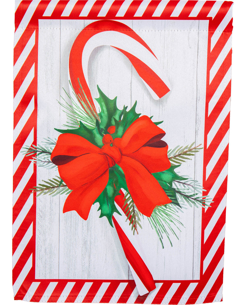 Candy Cane & Bow Garden Flag