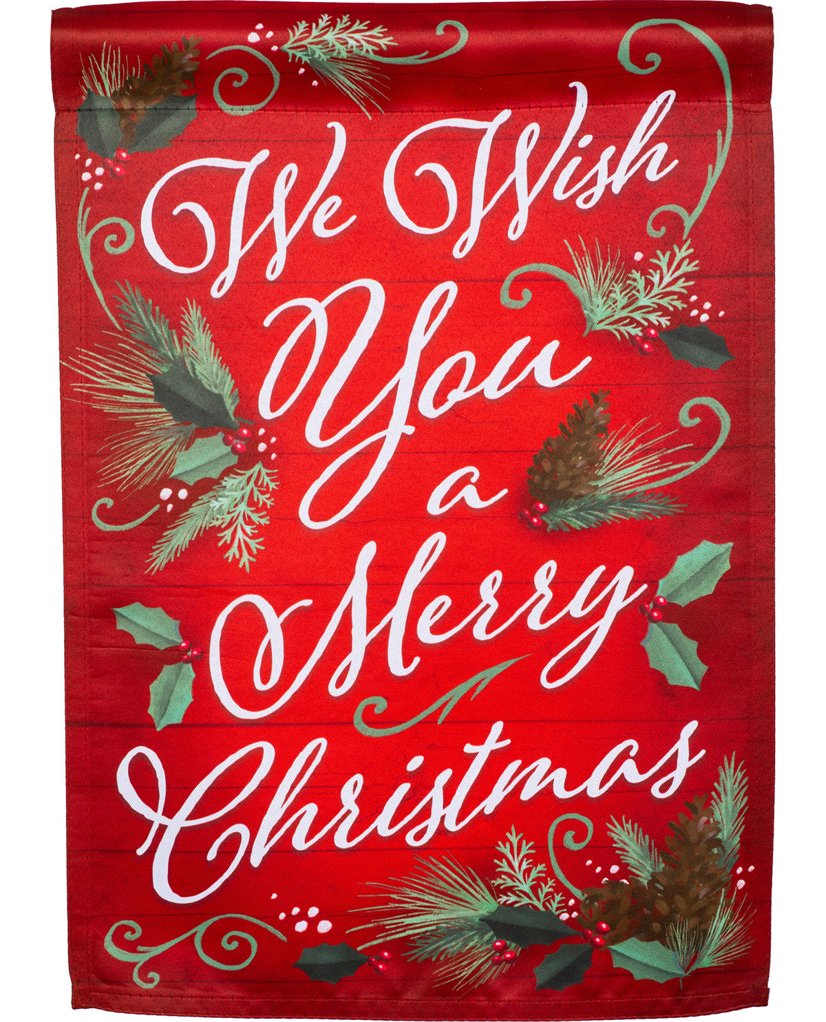 We Wish You A Merry Christmas Suede Garden Flag