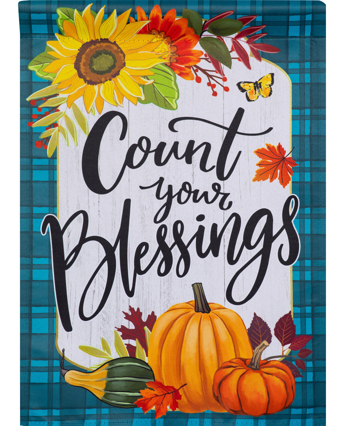 Count Your Blessings Garden Suede Flag