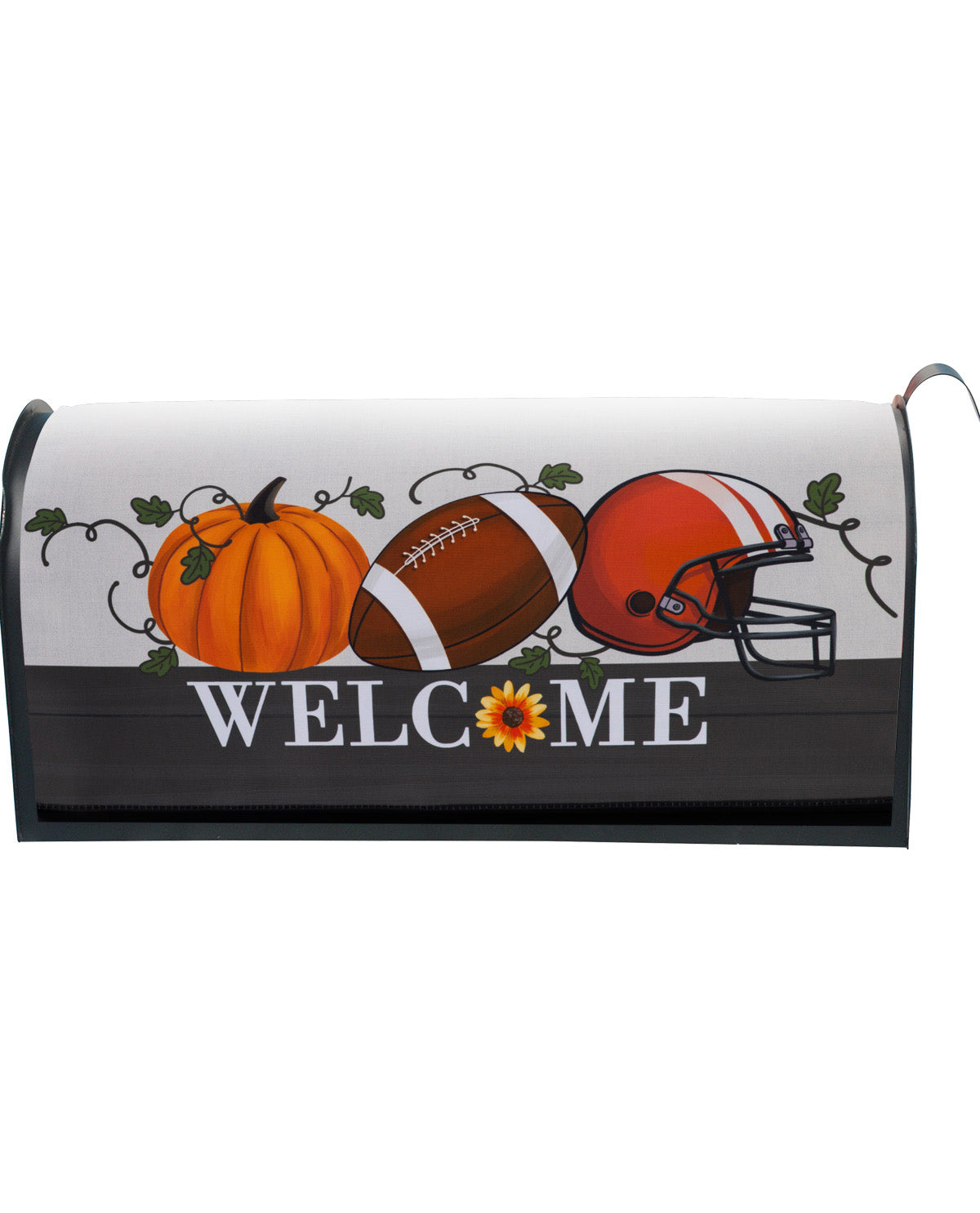 Football & Pumpkin Welcome Mailbox Cover