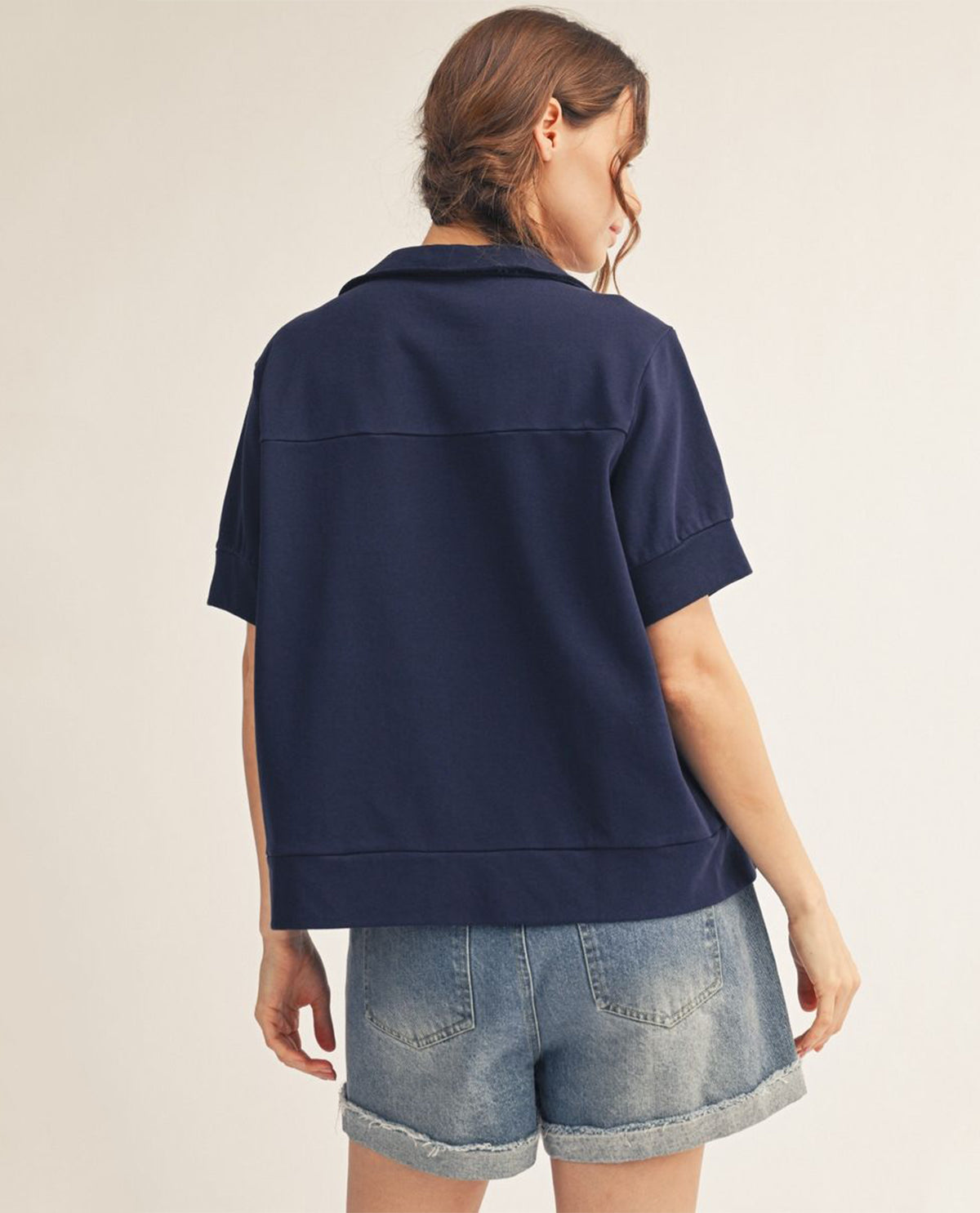 Jodifl Johnny Collar American Flag Top Navy