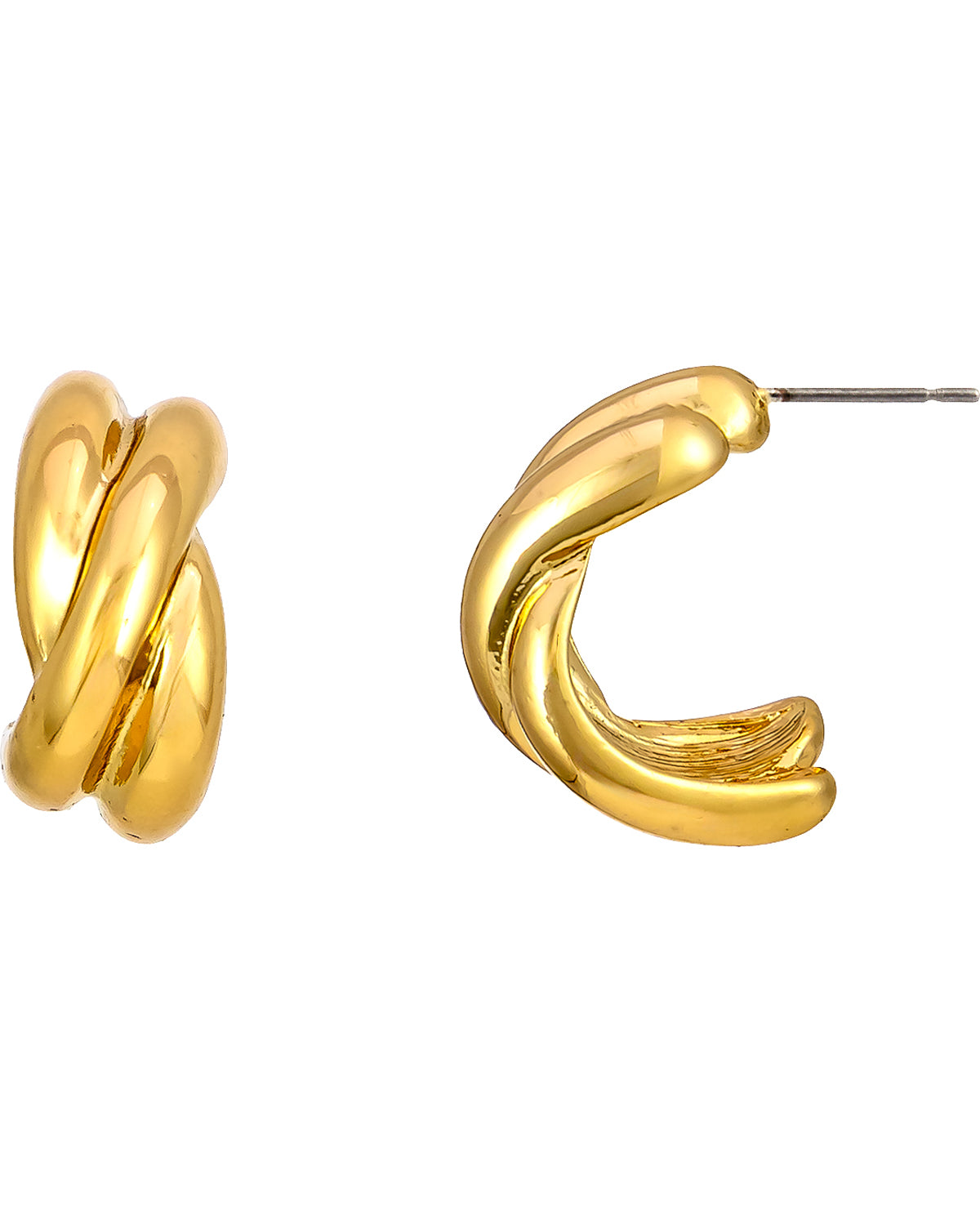 Studio By Dauplaise Gold Small Twist Hoop Earrings