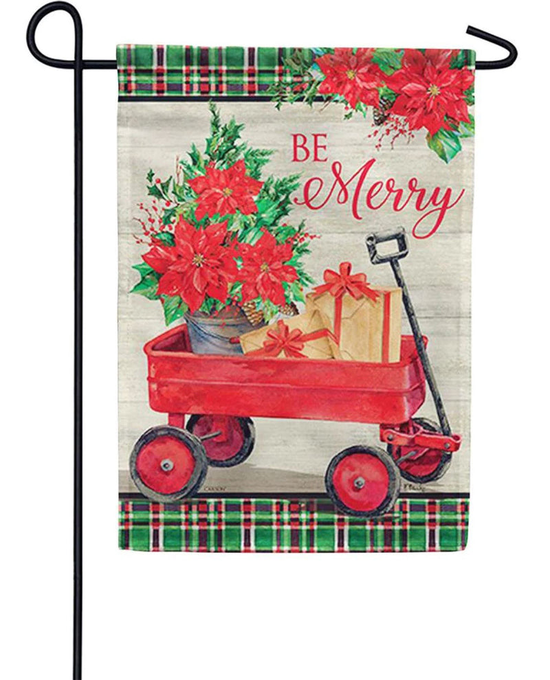 Christmas Wagon Garden Flag