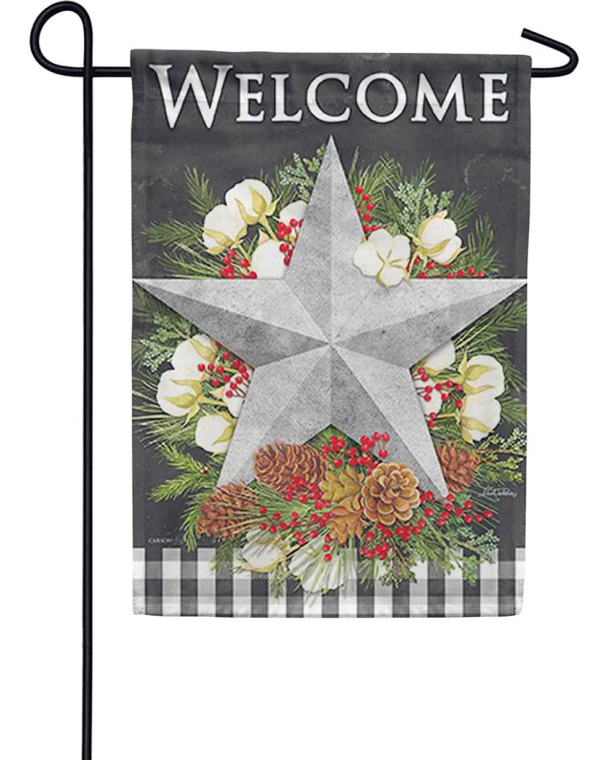 Glitter Christmas Farmhouse Garden Flag