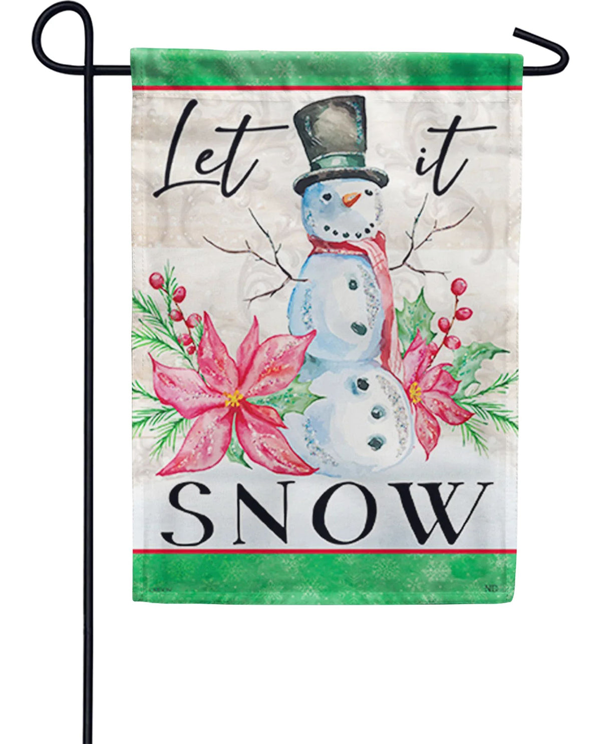 Let It Snow Glitter Garden Flag