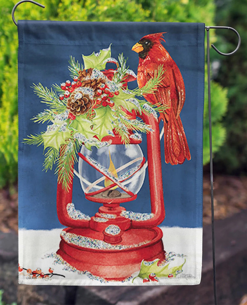 Winter Lantern Glitter Garden Flag