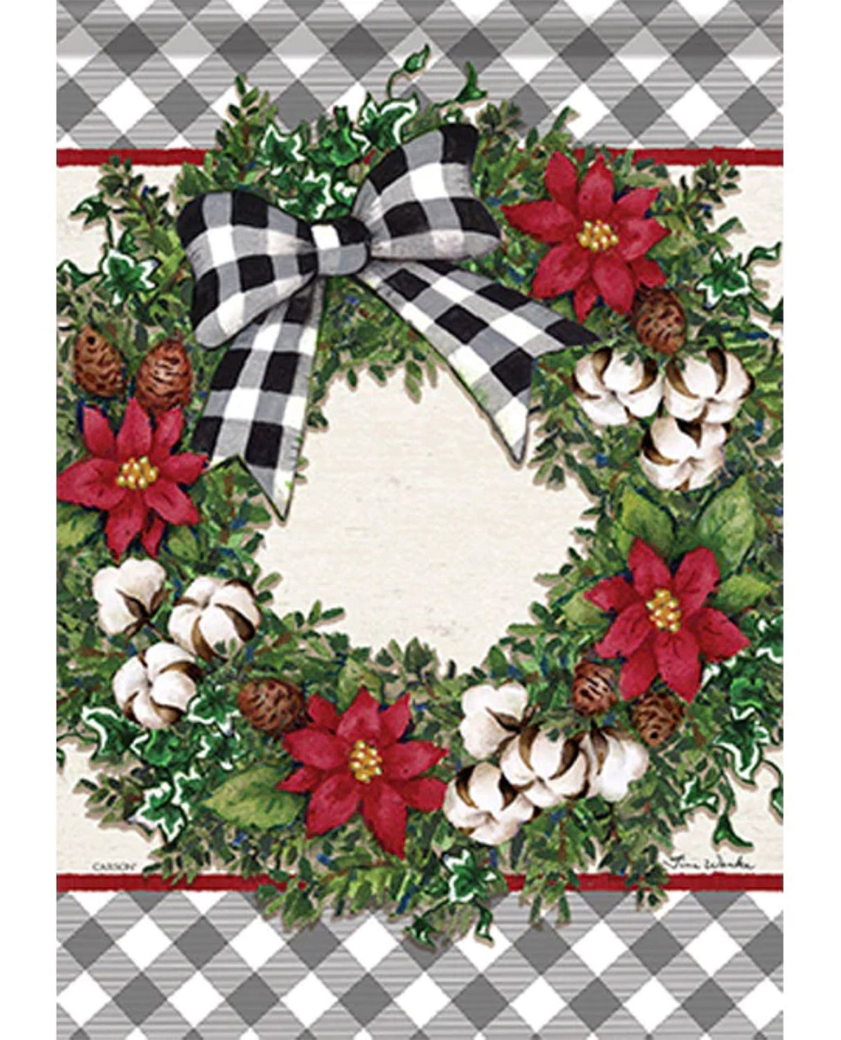 Cotton Wreath Garden Flag