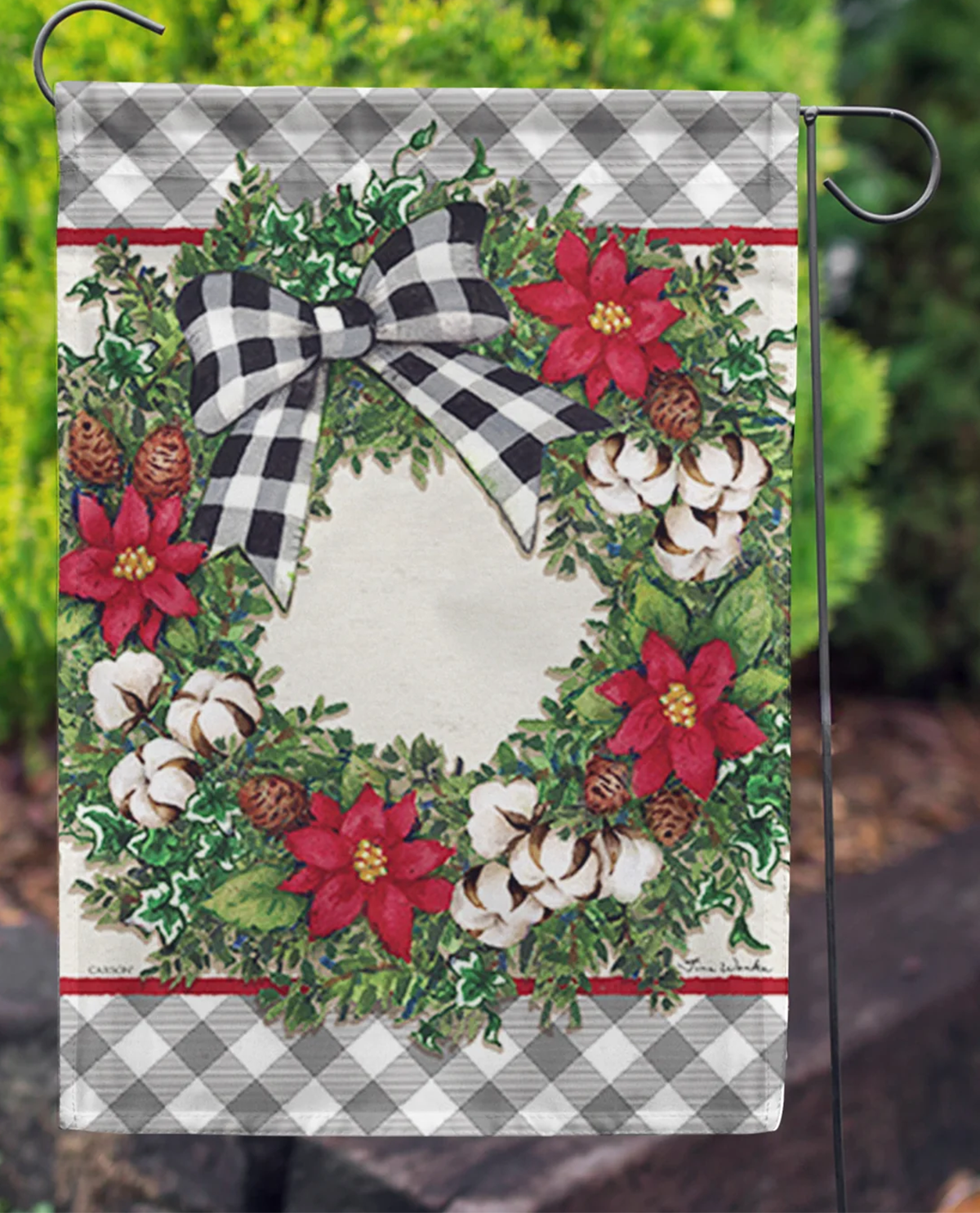 Cotton Wreath Garden Flag