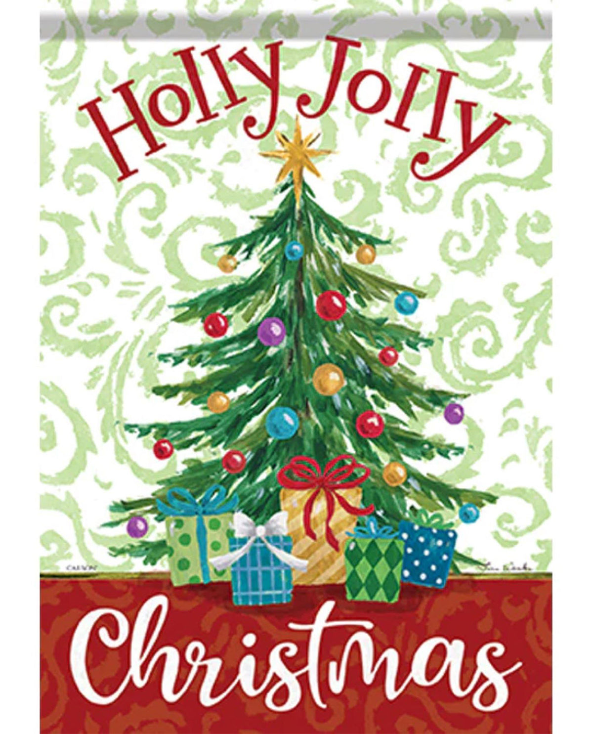 Holly Jolly Christmas Tree Garden Flag