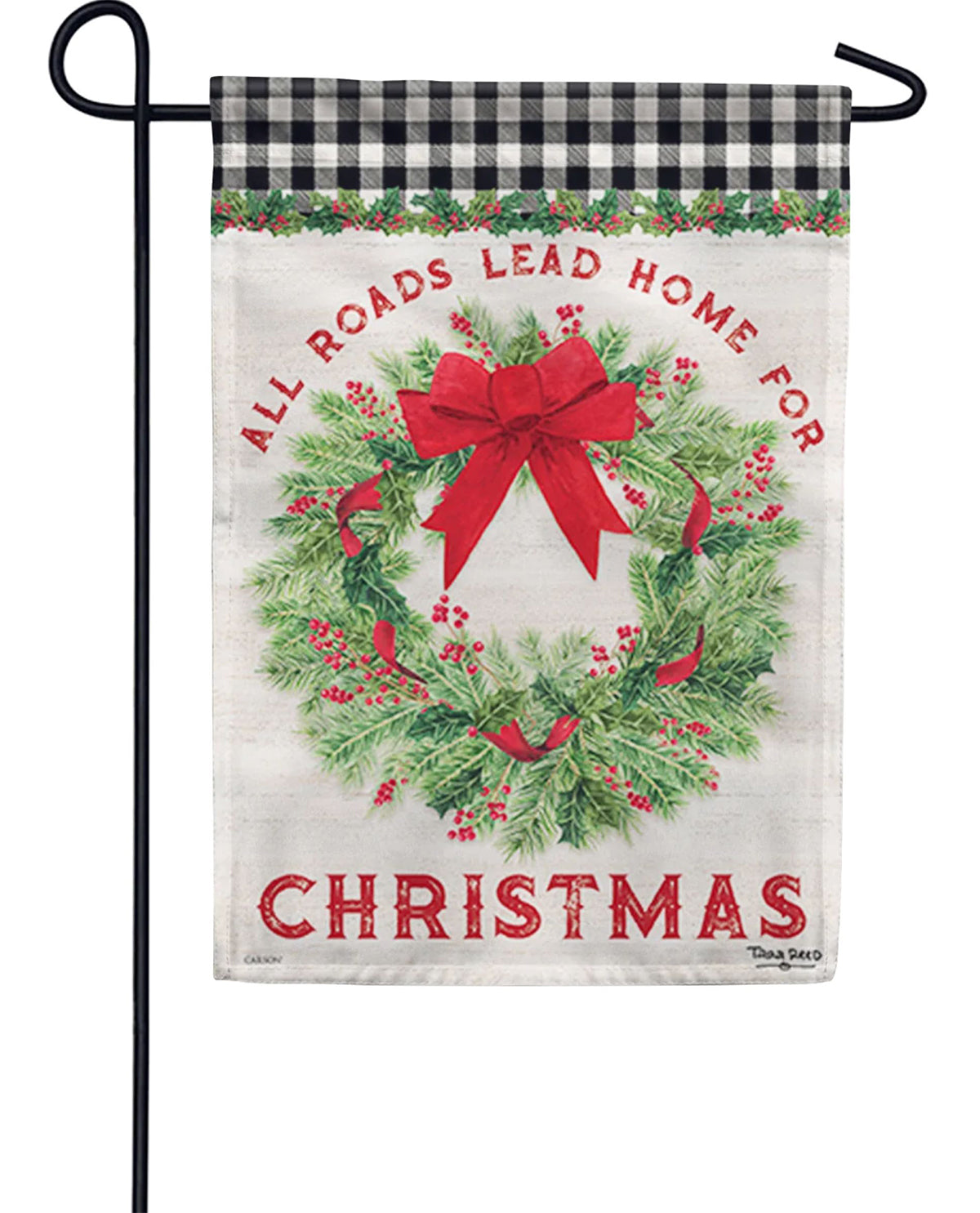 All Roads Lead Home Christmas Garden Flag