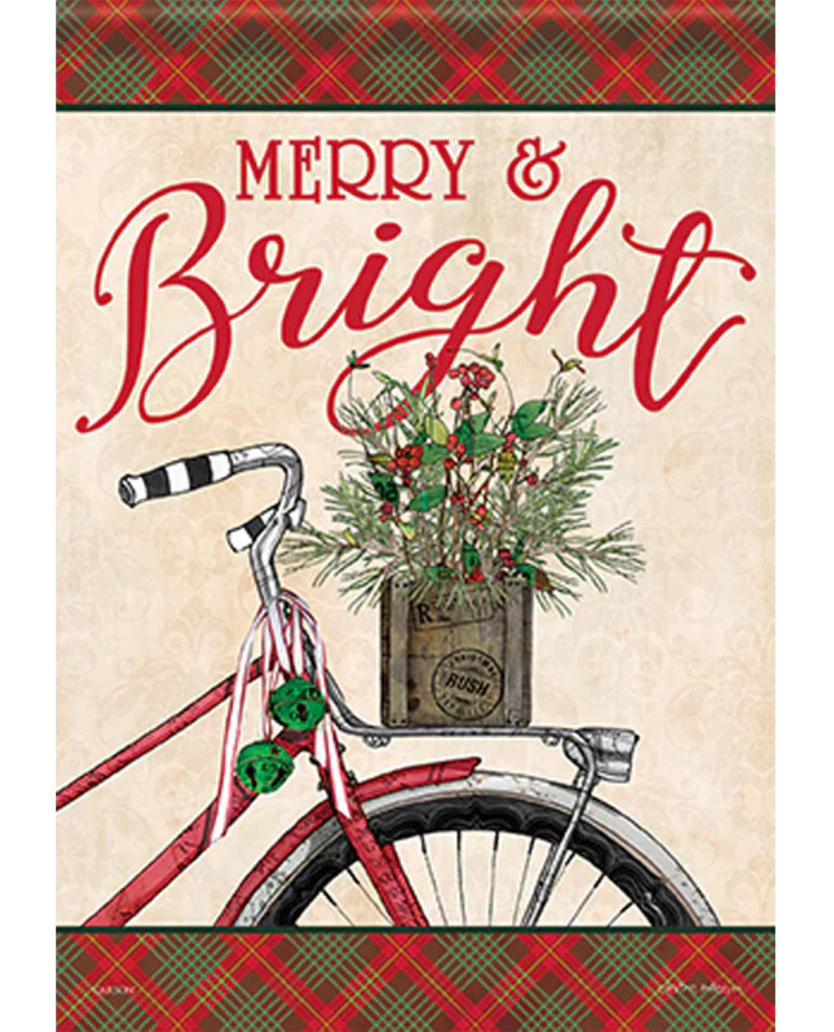 Merry Red Bike Garden Flag