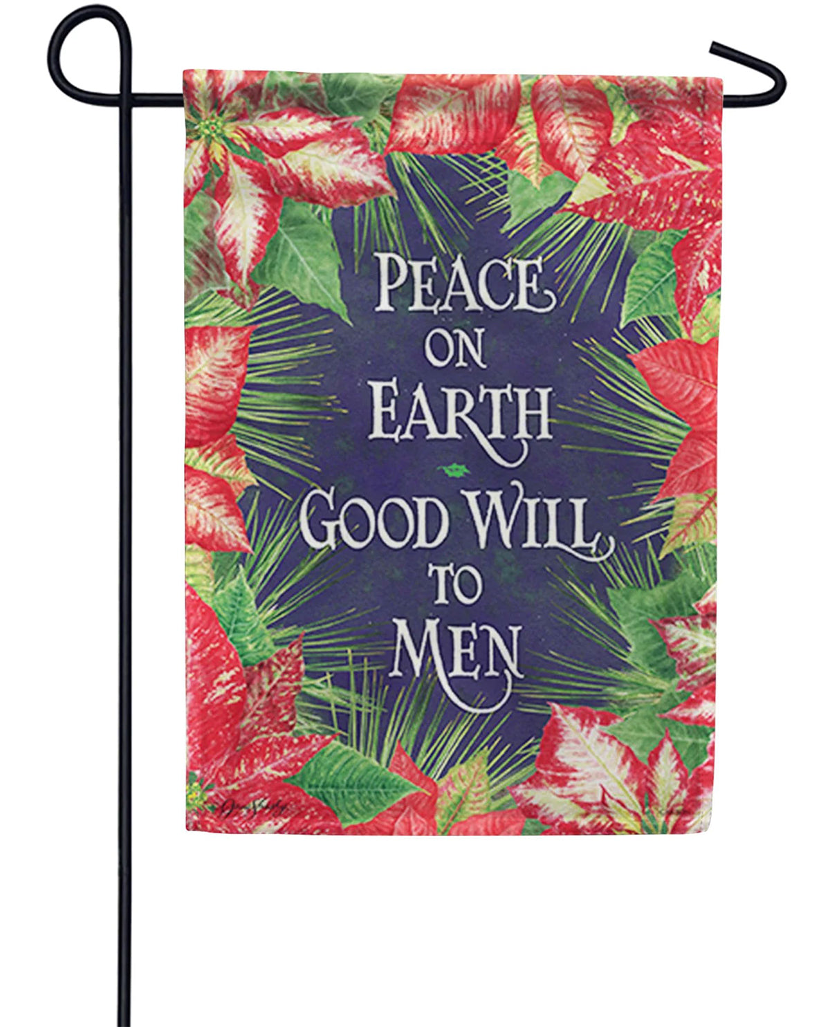 Poinsettia Frame Garden Flag