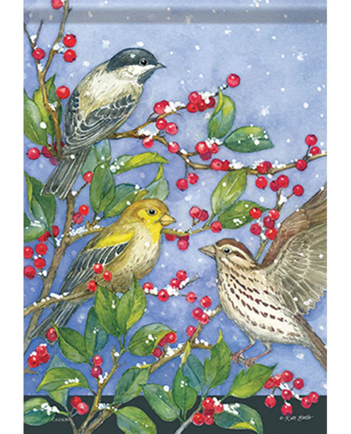 Winter Birds Garden Flag