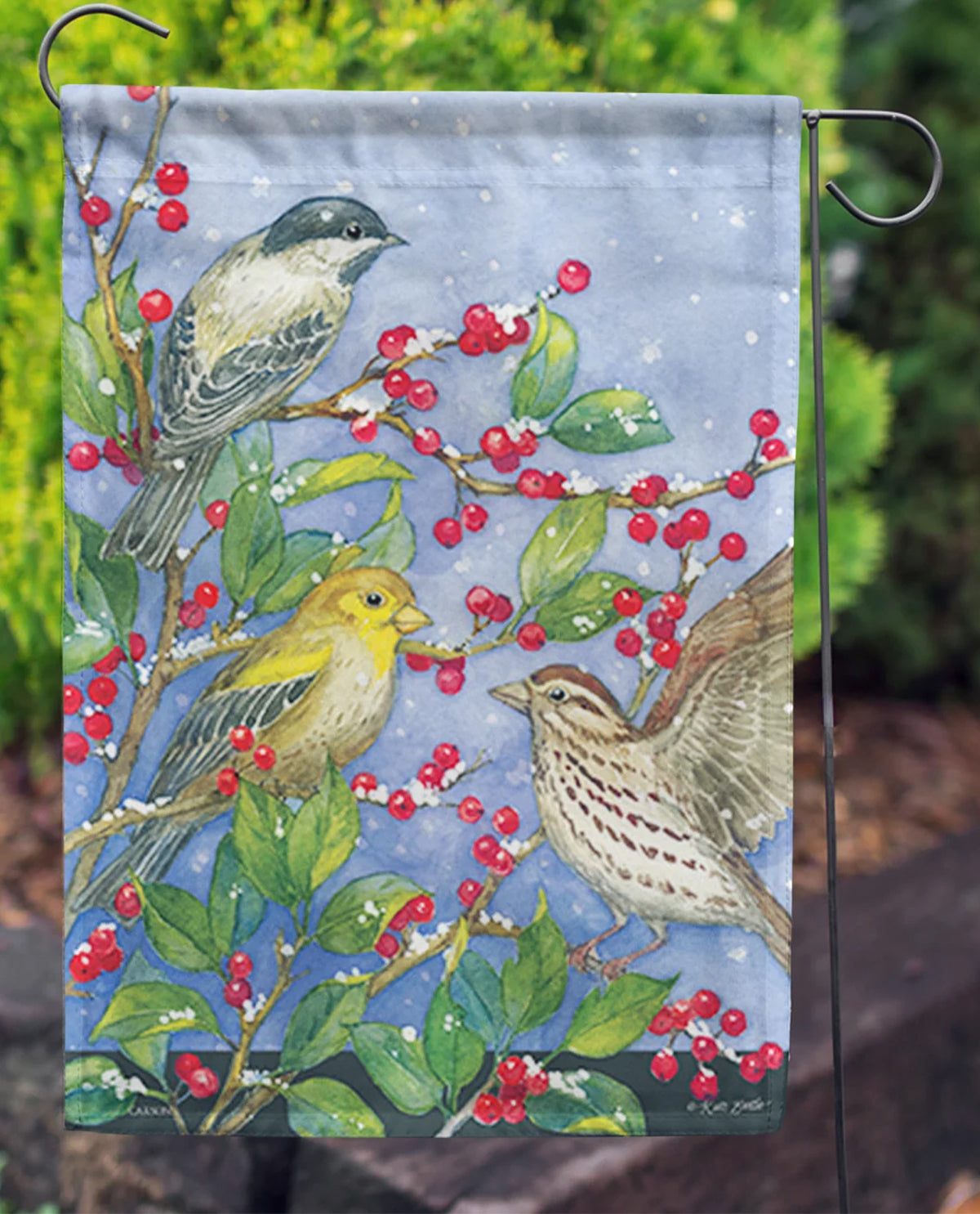 Winter Birds Garden Flag