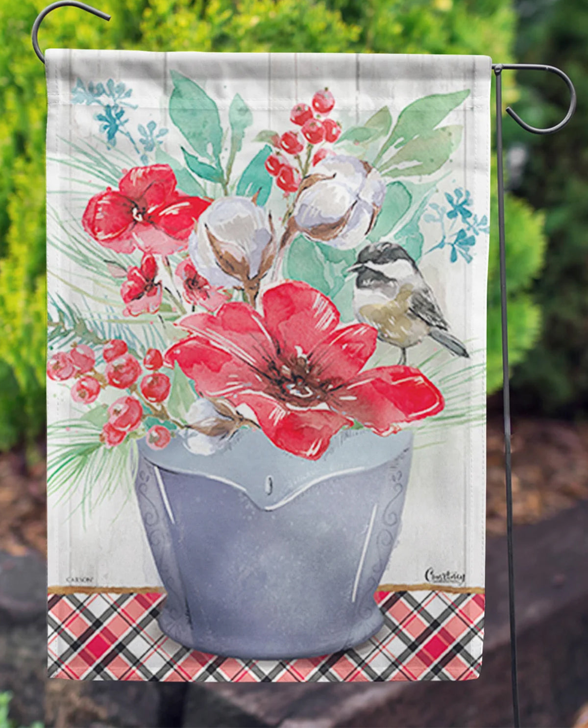 Foil Christmas Cotton Garden Flag