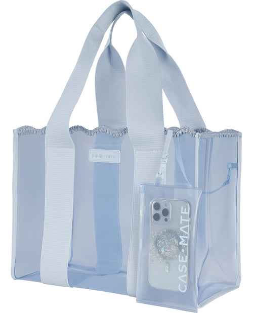 Case-Mate Light Blue Jelly Crochet Tote With Phone Pouch
