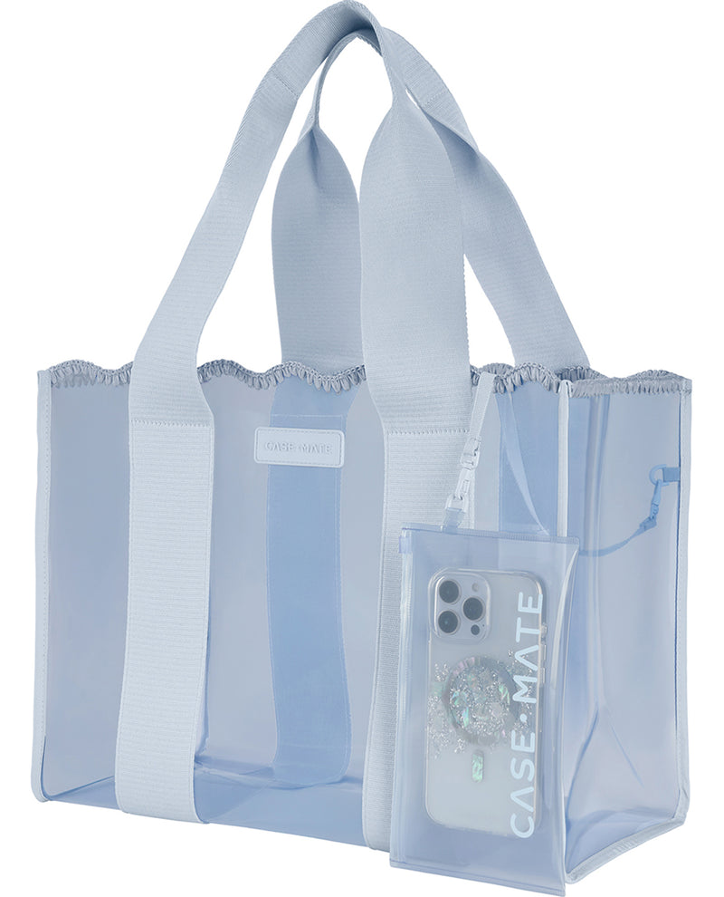 Case-Mate Light Blue Jelly Crochet Tote With Phone Pouch