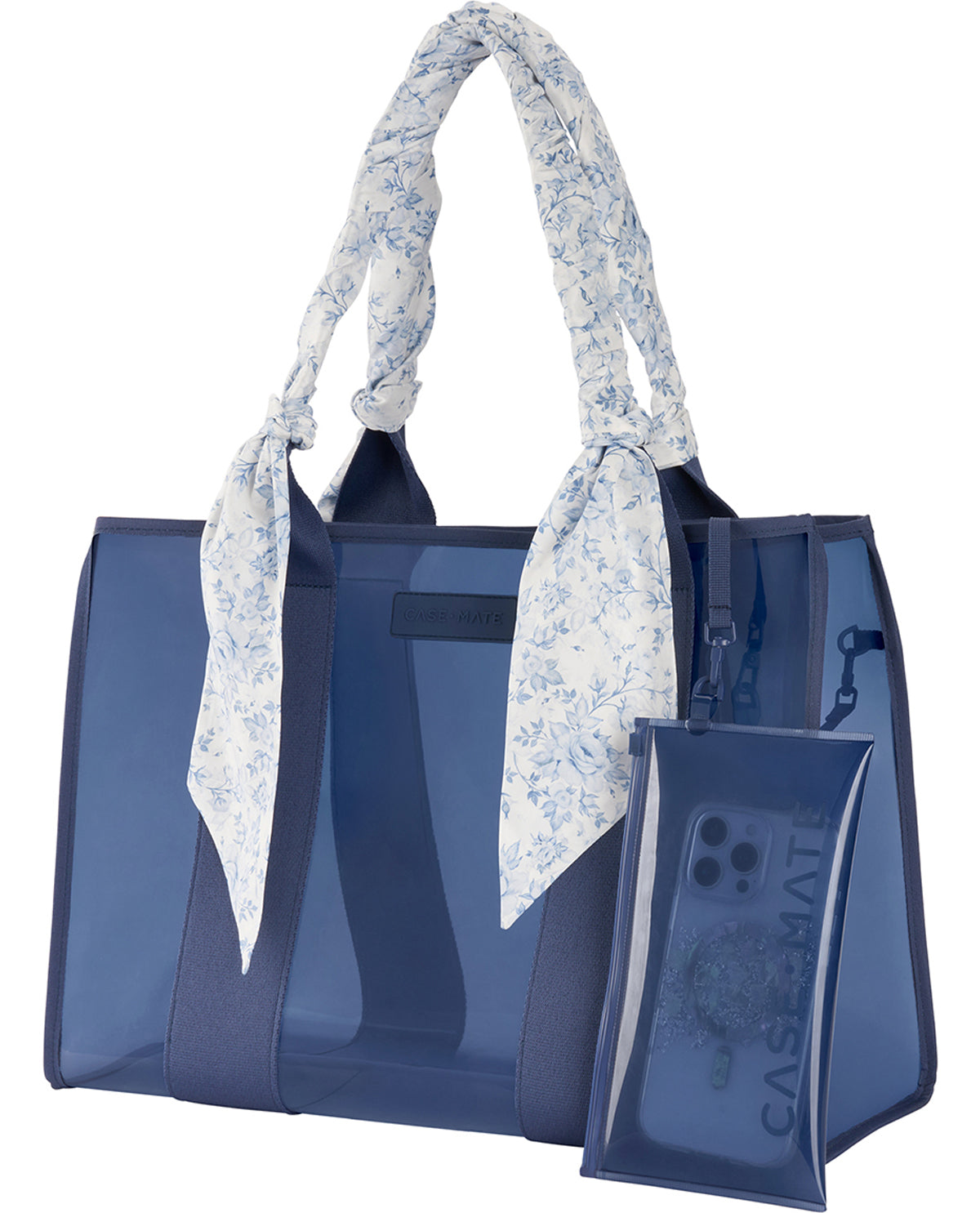 Case-Mate Navy Blue Jelly Scarf Tote with Phone Pouch