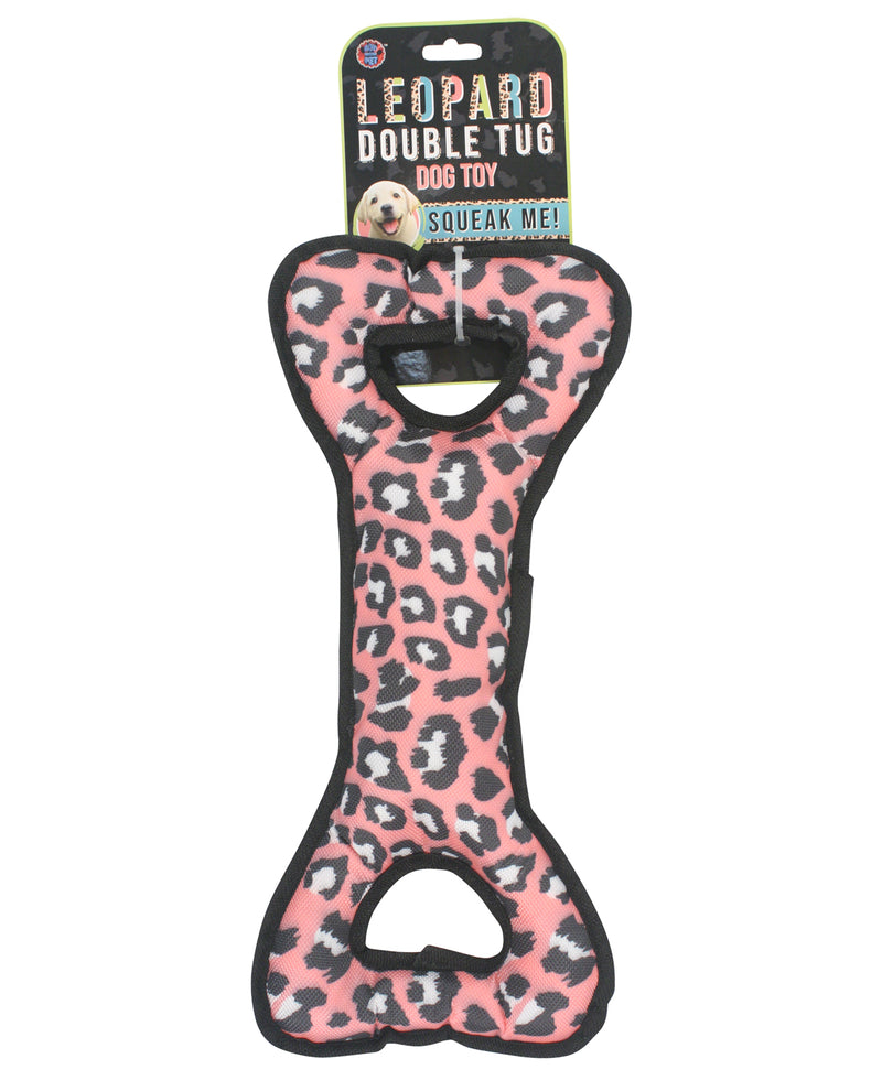 Double Tugg Cheetah Print Dog Toy