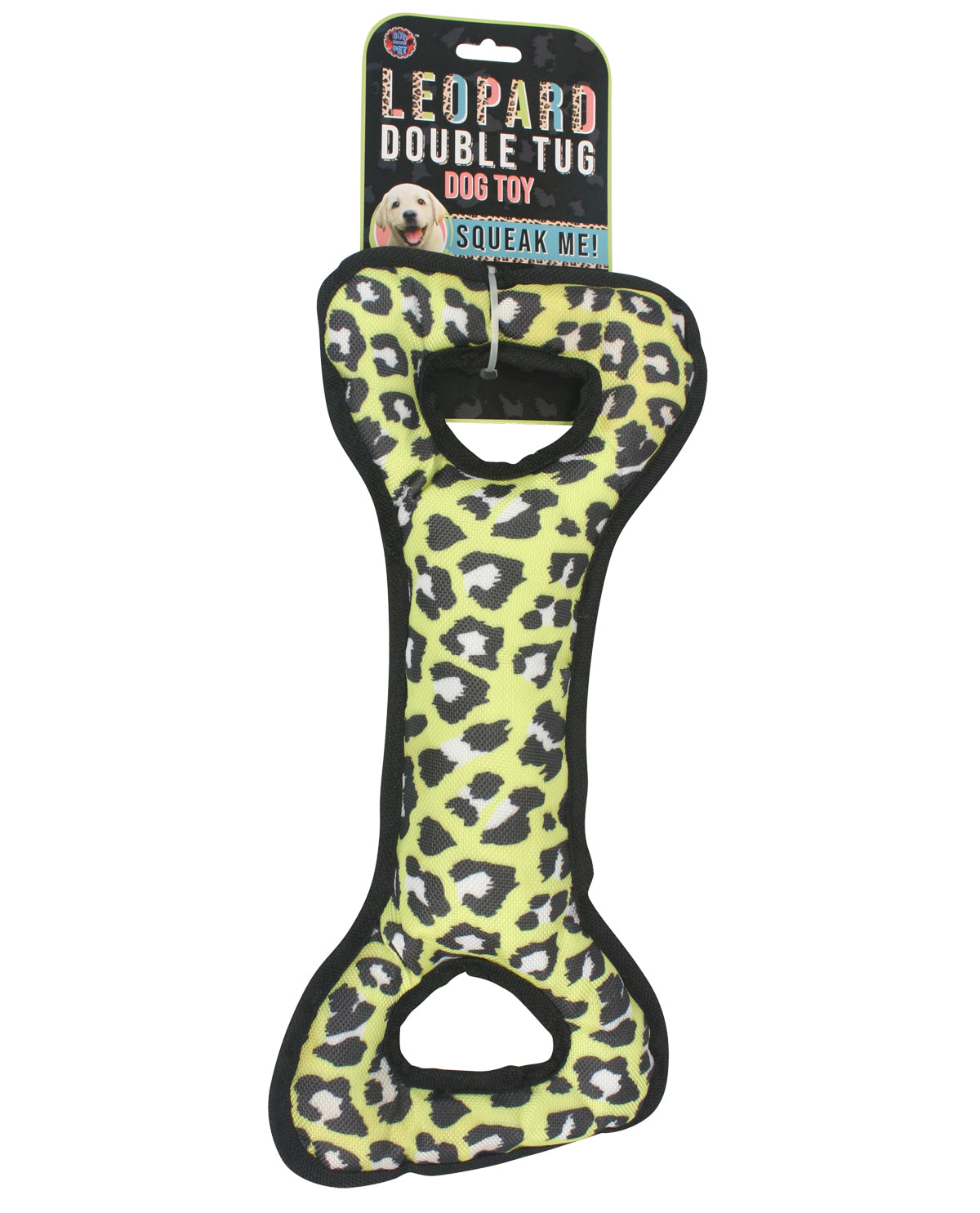 Double Tugg Cheetah Print Dog Toy