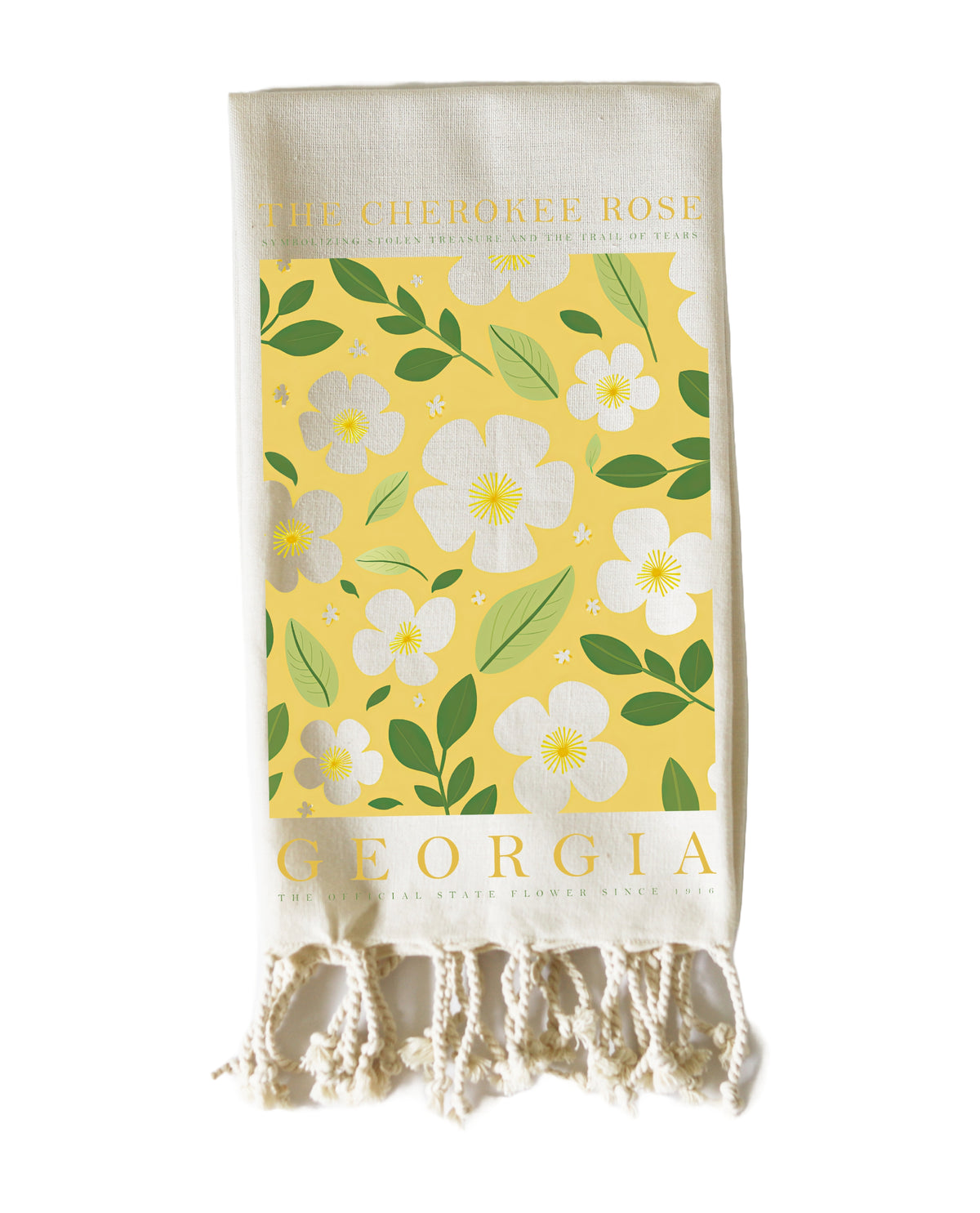 Georgia State Flower Fringe Towel
