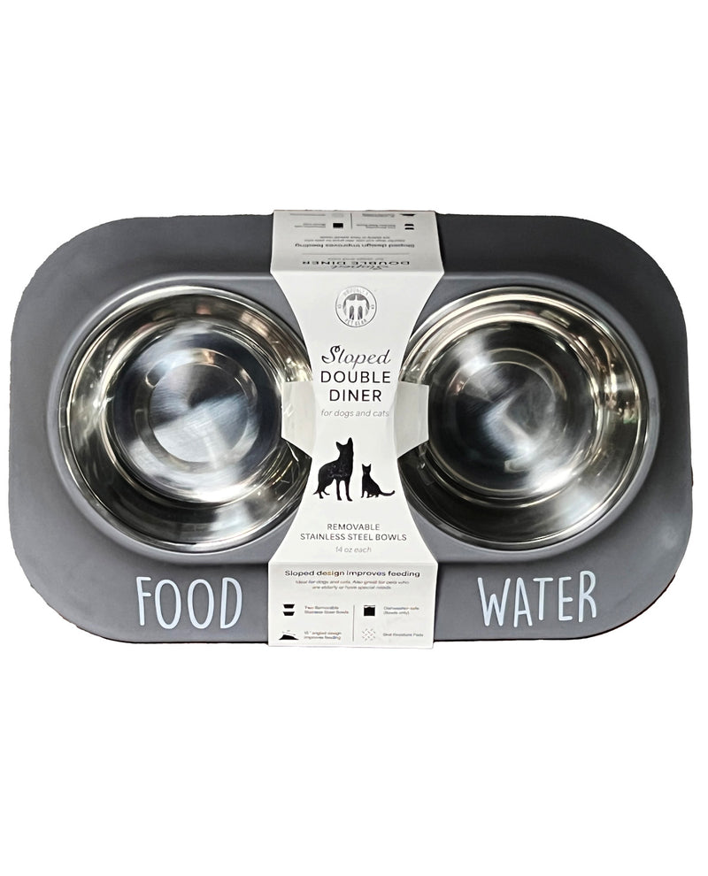 Dog Double Bowl Dinner Set