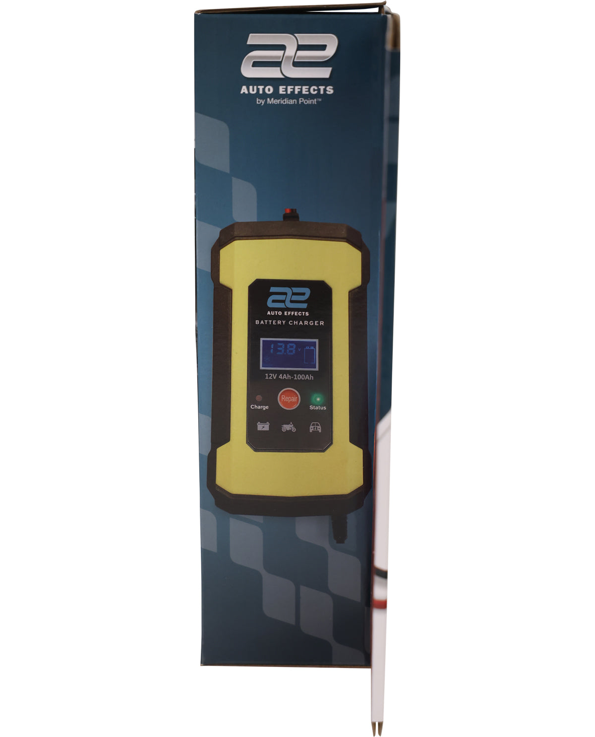 Box of Auto Effects battery tester on a white background