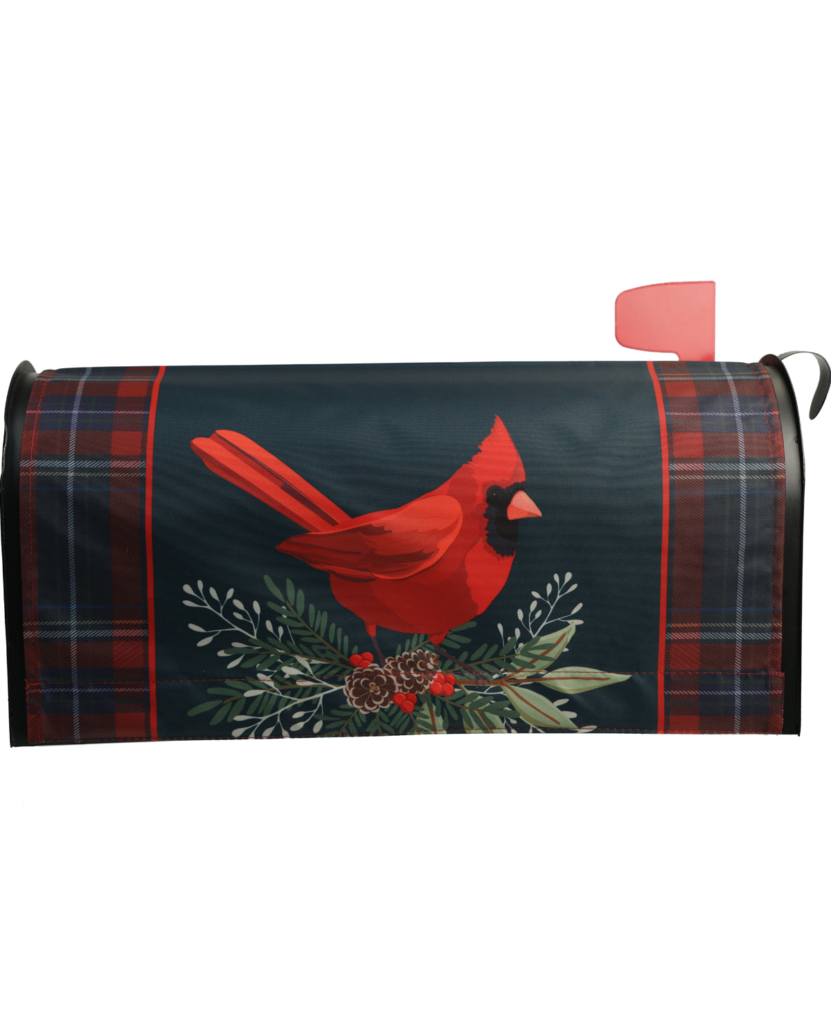 Plaid Cardinal Mailbox Cover