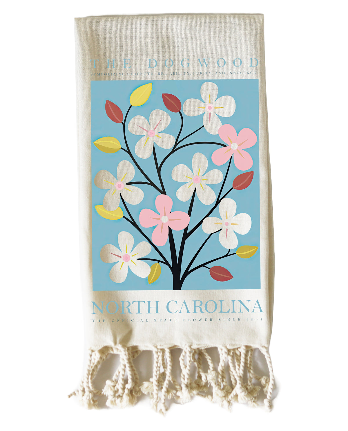 North Carolina State Flower Fringe Towel
