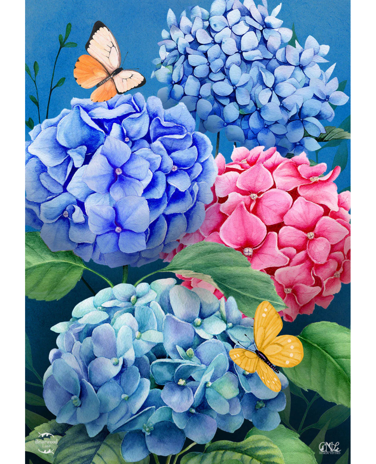Colorful Hydrangeas Garden Flag