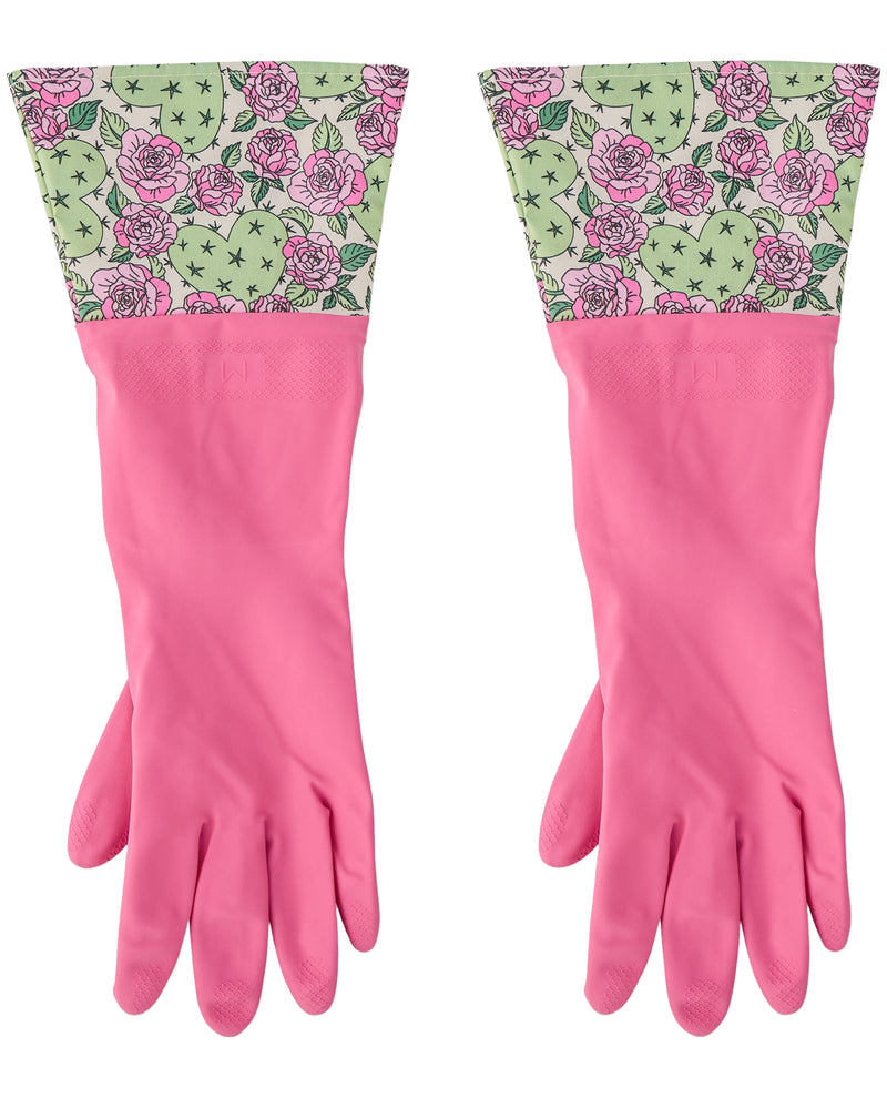 Latex Gloves - Pink With Cactus