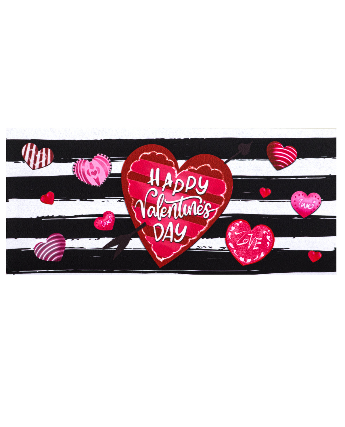 Valentine's Day Striped Hearts Sassafras Mat