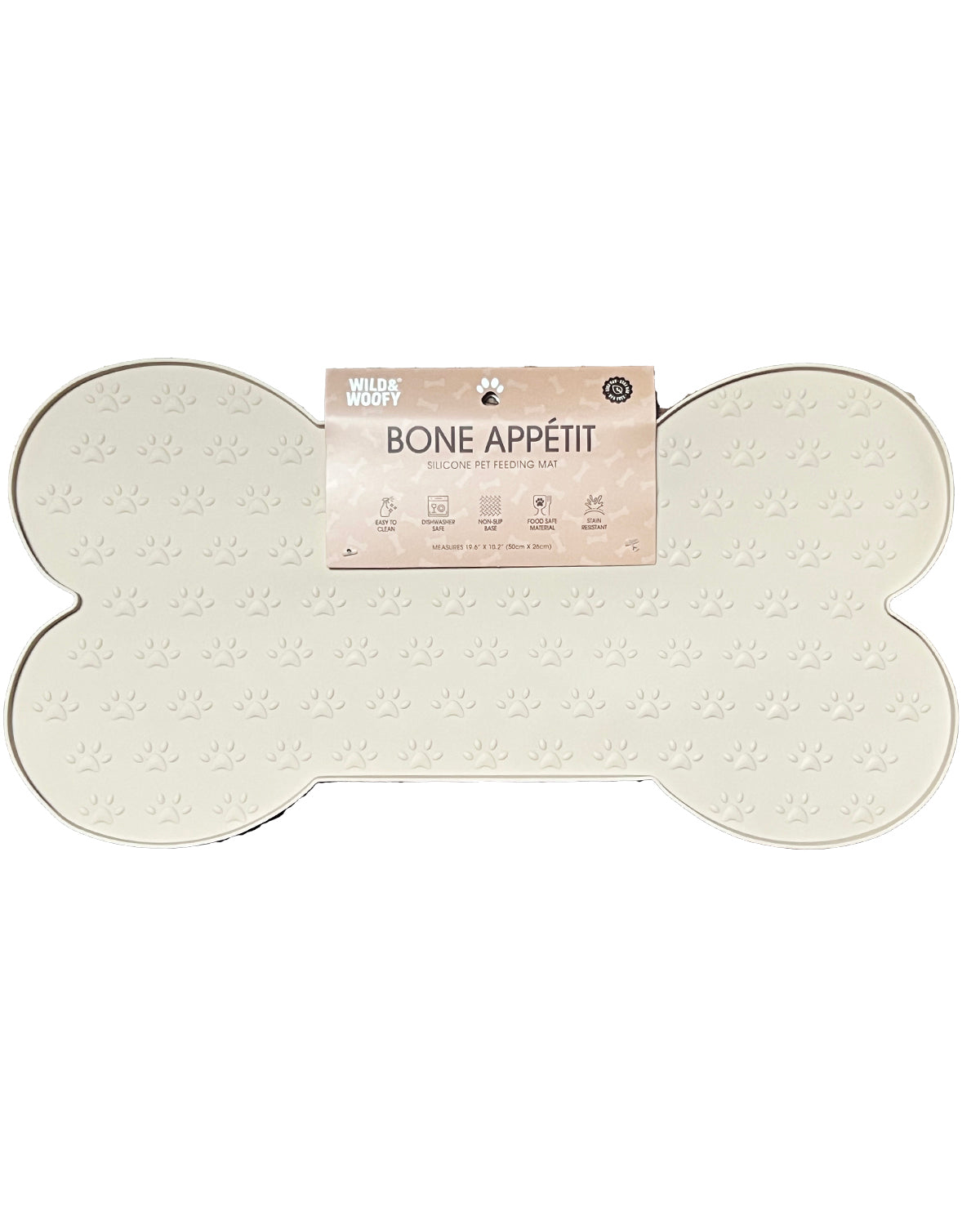 Dog Bone Silicone Pet Feeding Mat - Light Mocha