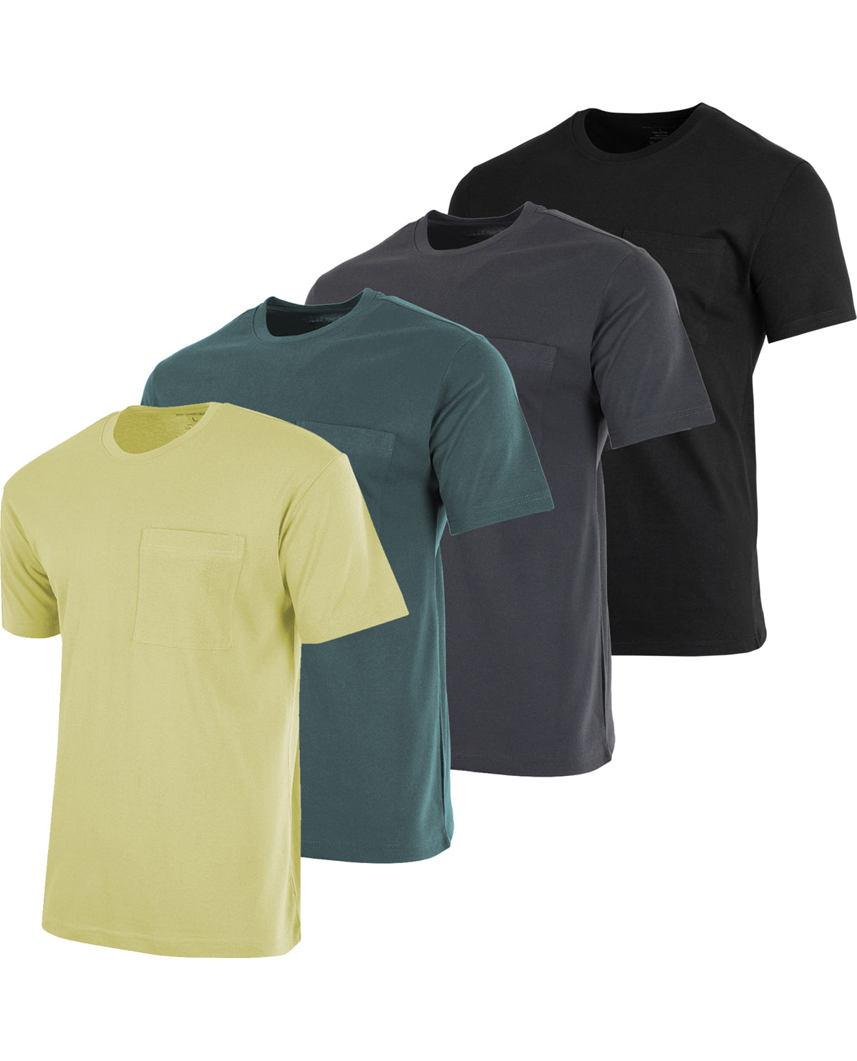 Real Essentials Men's Cotton Performance Short Sleeve Pocket T-Shirt