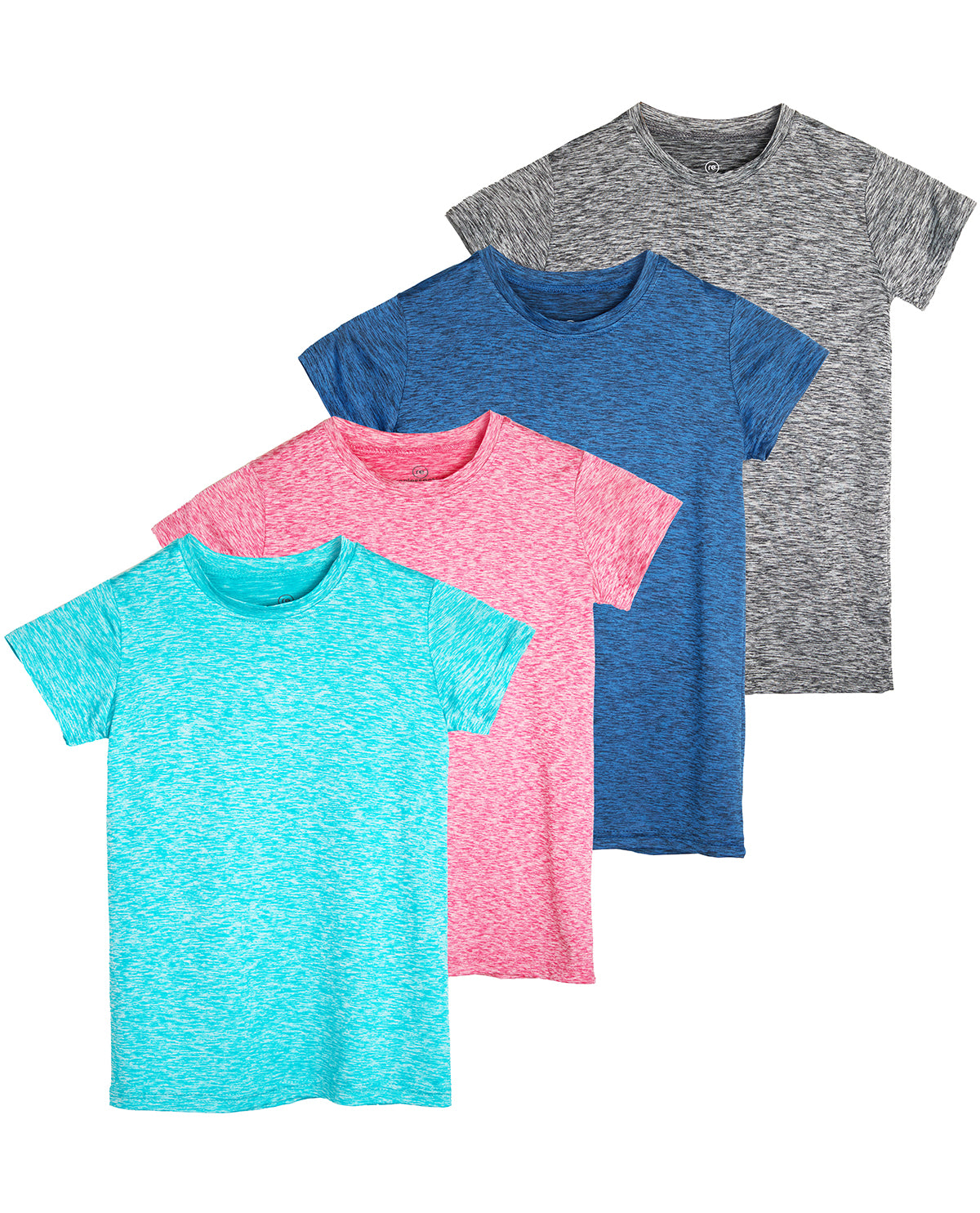 Real Essentials Girl's Short Sleeve Dry Fit Crew Neck T-Shirt