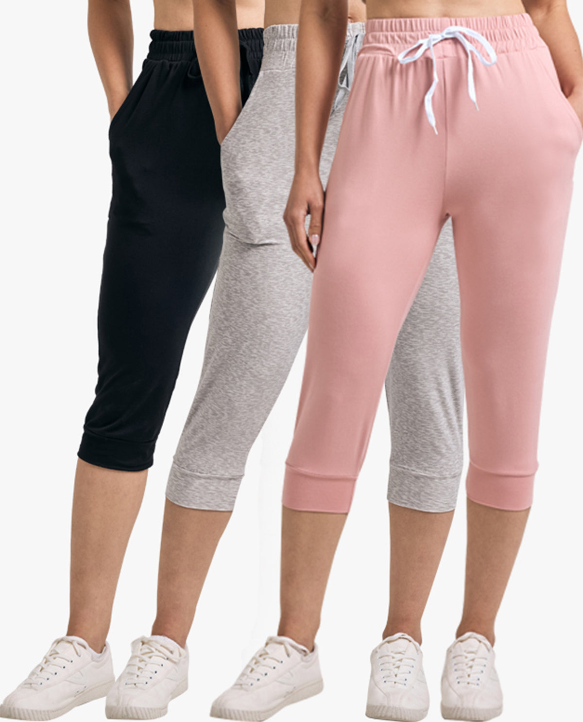 Real Essentials Ladies Yummy Jogger Capri with Pockets