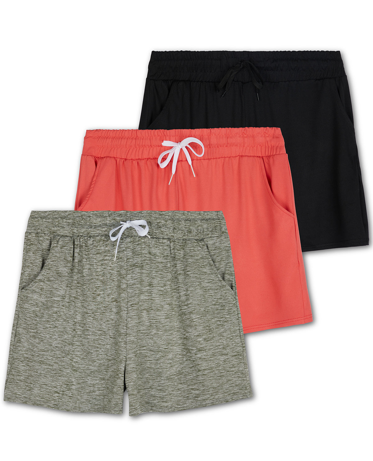 Real Essentials Girls Yoga Atheltic Shorts with Pockets