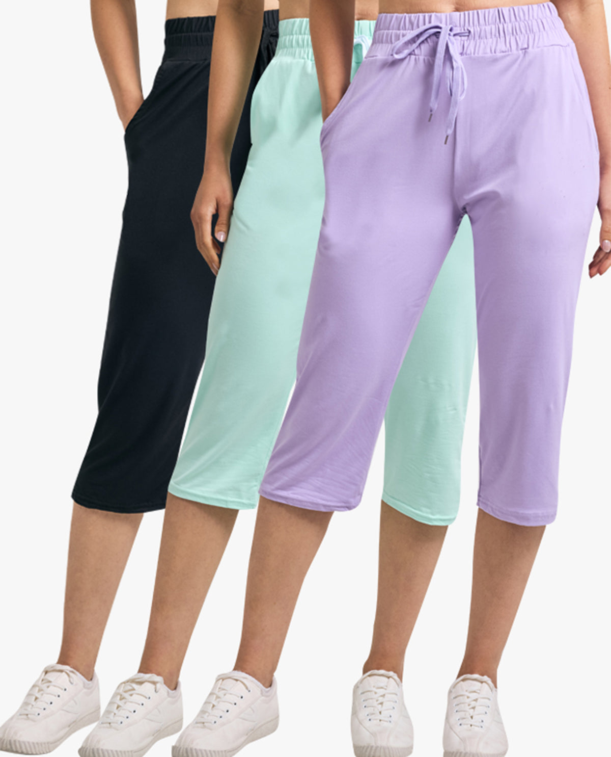 Real Essentials Ladies Yummy Open Hem Soft Capri