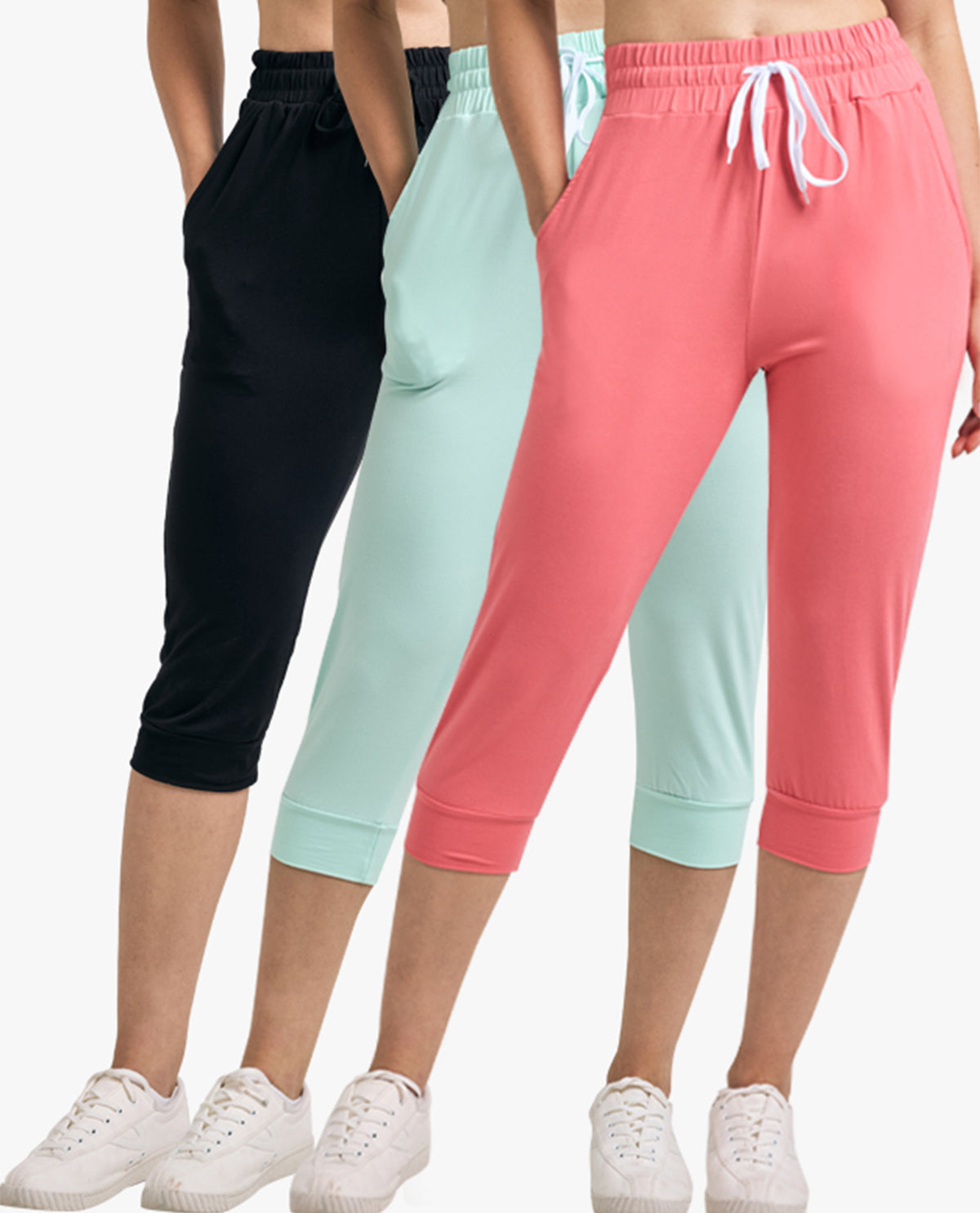 Real Essentials Ladies Yummy Jogger Capri with Pockets