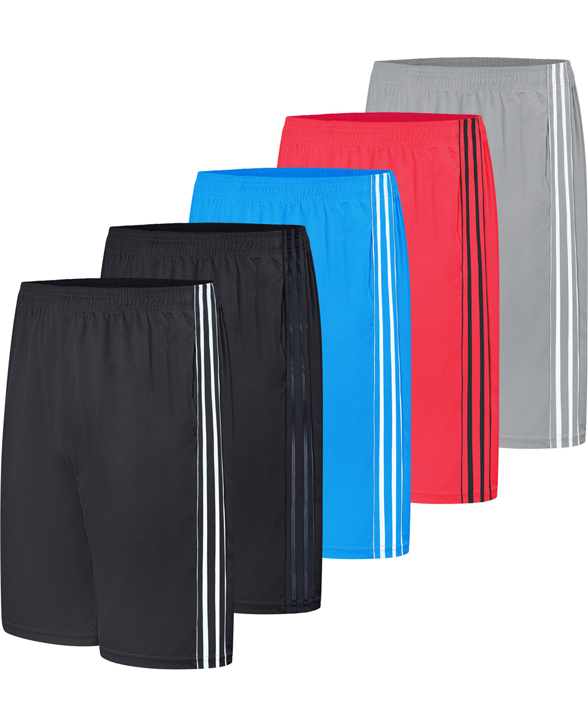 Real Essentials Men's Mesh Athletic Basketball Shorts with Pockets