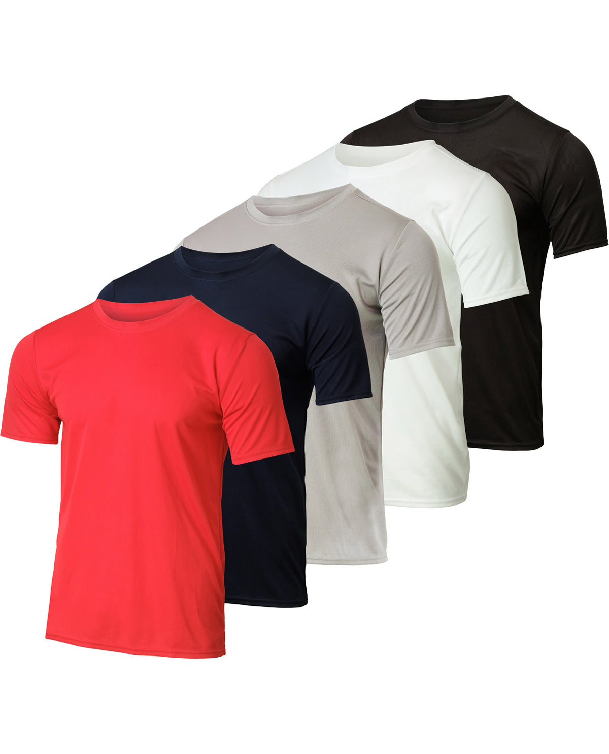 Real Essentials Men's Short Sleeve Mesh Quick Dry Crew Neck T-Shirt